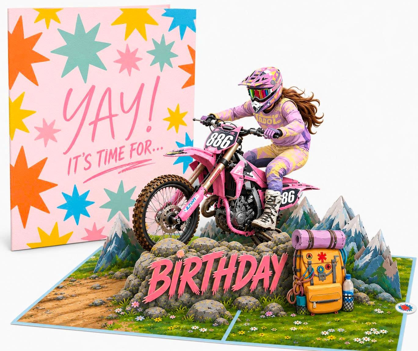Racing Boy Birthday Pop Up Card