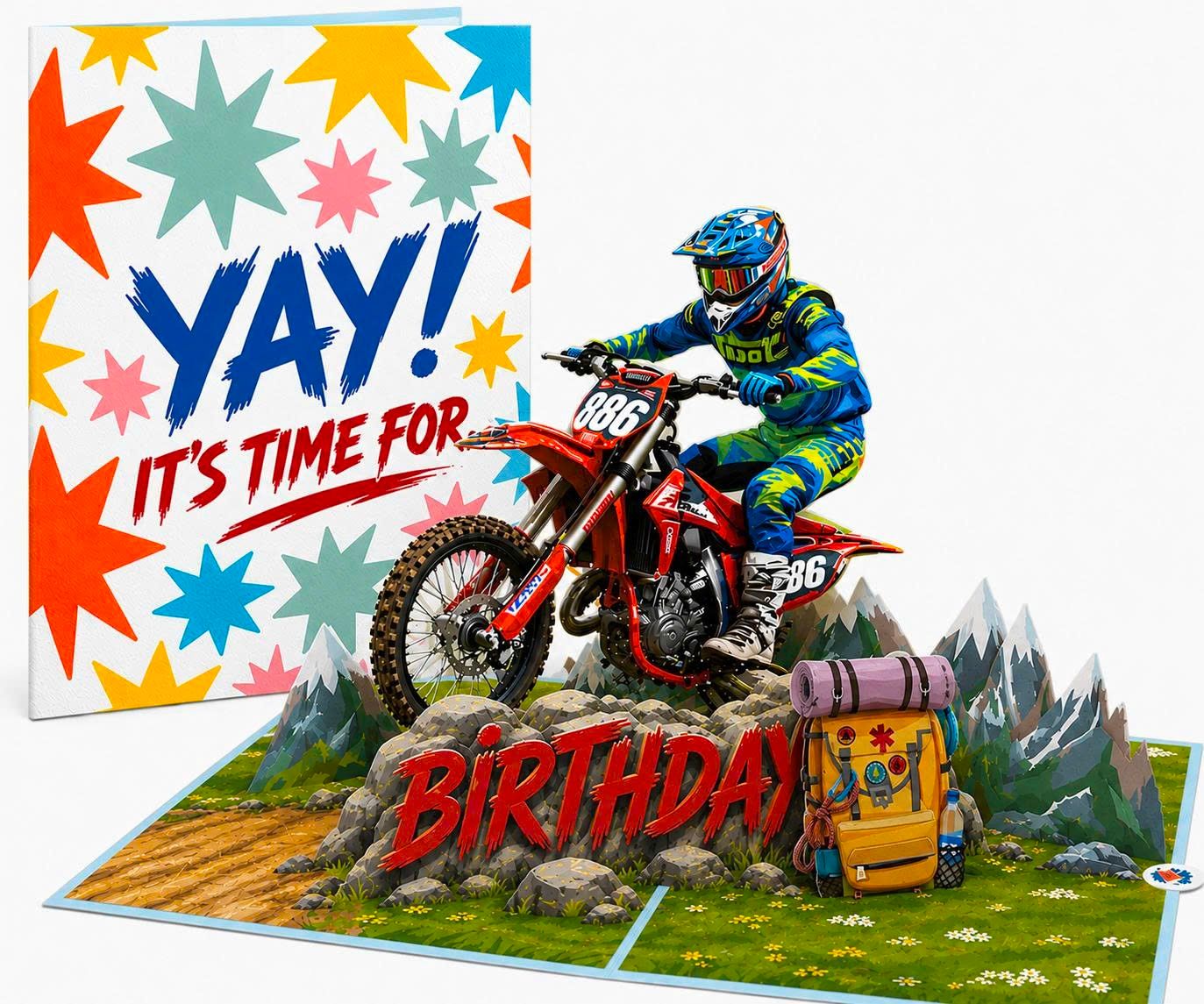 Racing Boy Birthday Pop Up Card